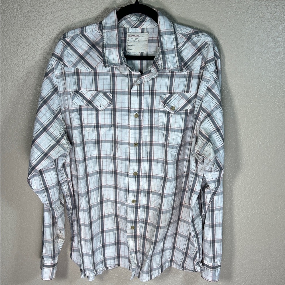 Wrangler Men’s Multicolor Plaid Button-Down Shirt – Size XL
